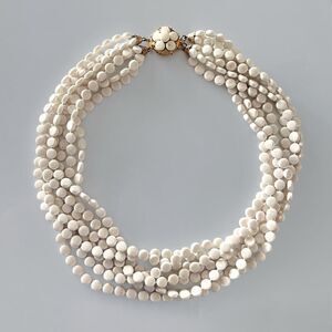 Vintage Art Deco Celluloid Multi Strand Bead Necklace